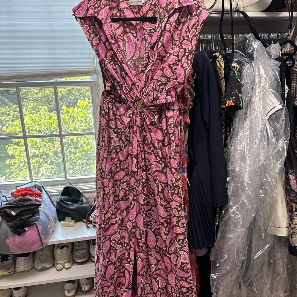 Pink Paisley Sleeveless Maxi Dress - Elegant Casual